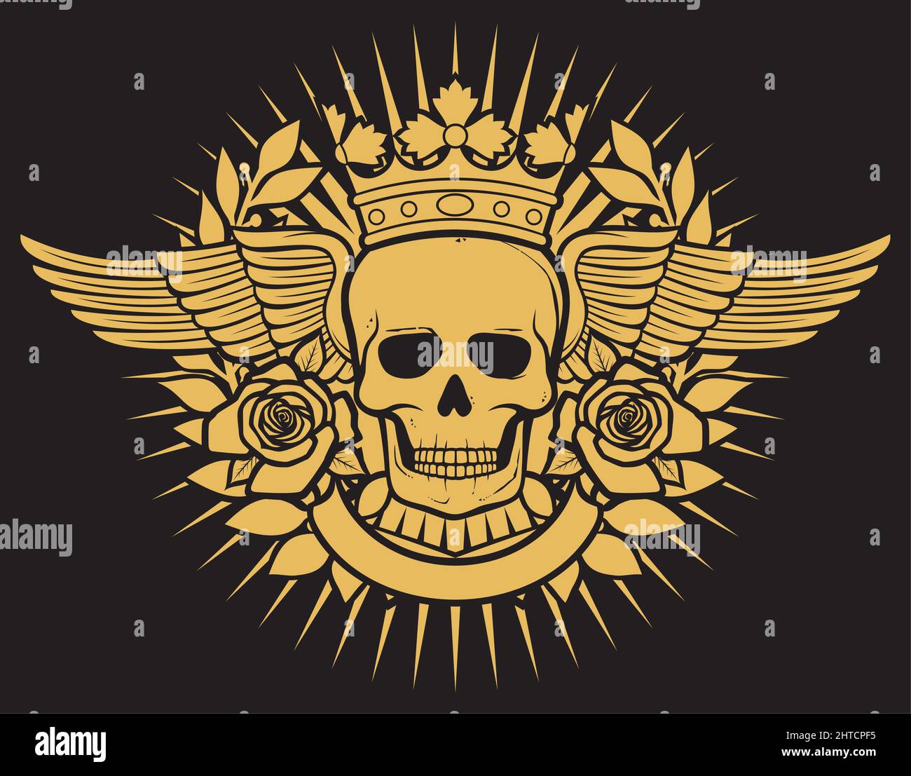 Totenkopf Symbol Tattoo Totenkopf Symbol Tattoo Design (Krone, Lorbeerkranz, Flügel, Rosen und