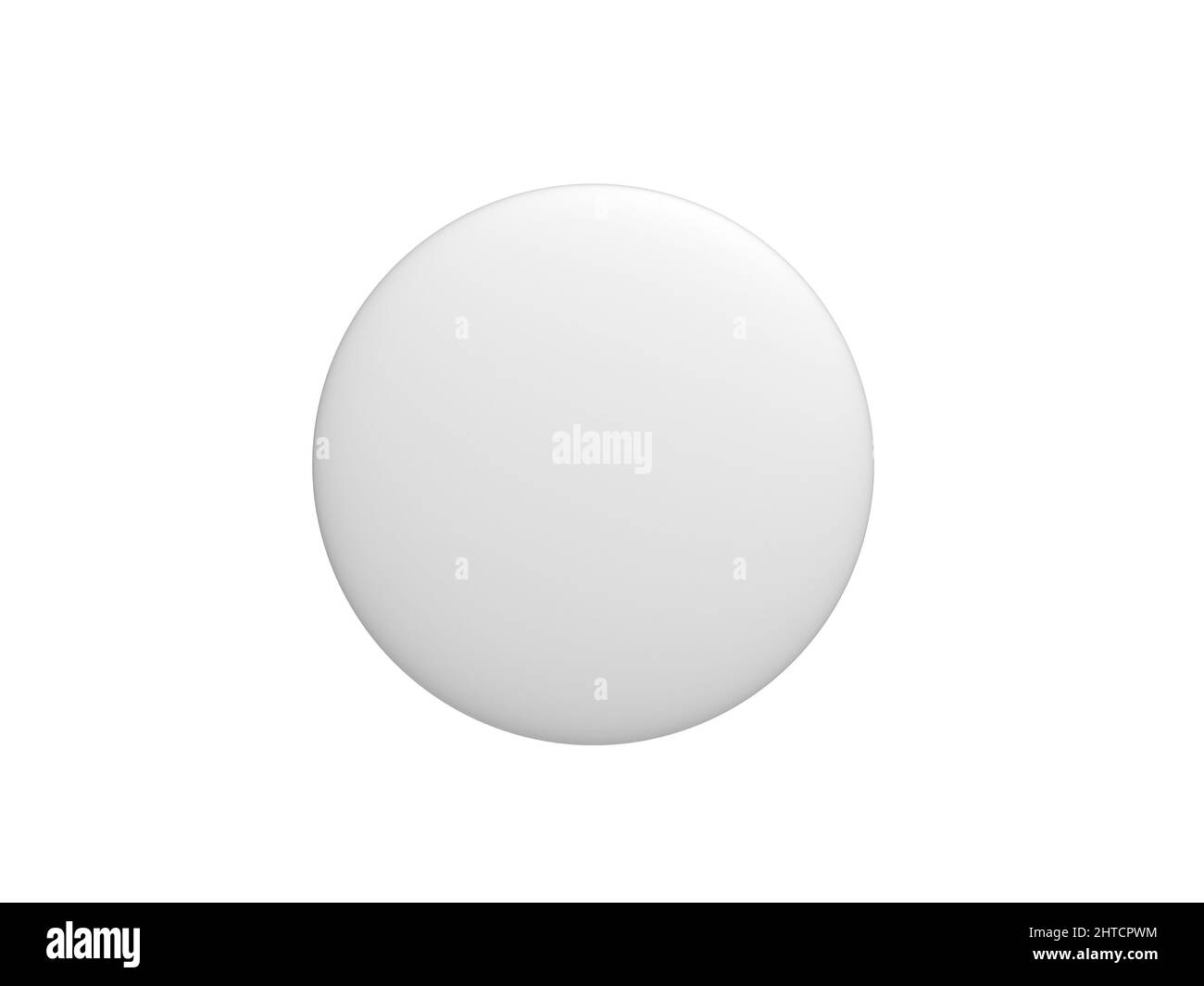 Abzeichen Pin Brosche isoliert auf weiß. PIN-Taste. Modell. Leer. Leer. Vorderansicht. 3D Abbildung. Stockfoto