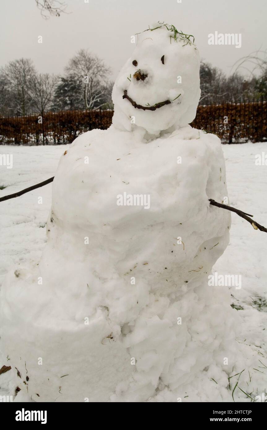 Snowman, Greenwich Park, Greenwich, London, 2007. Stockfoto