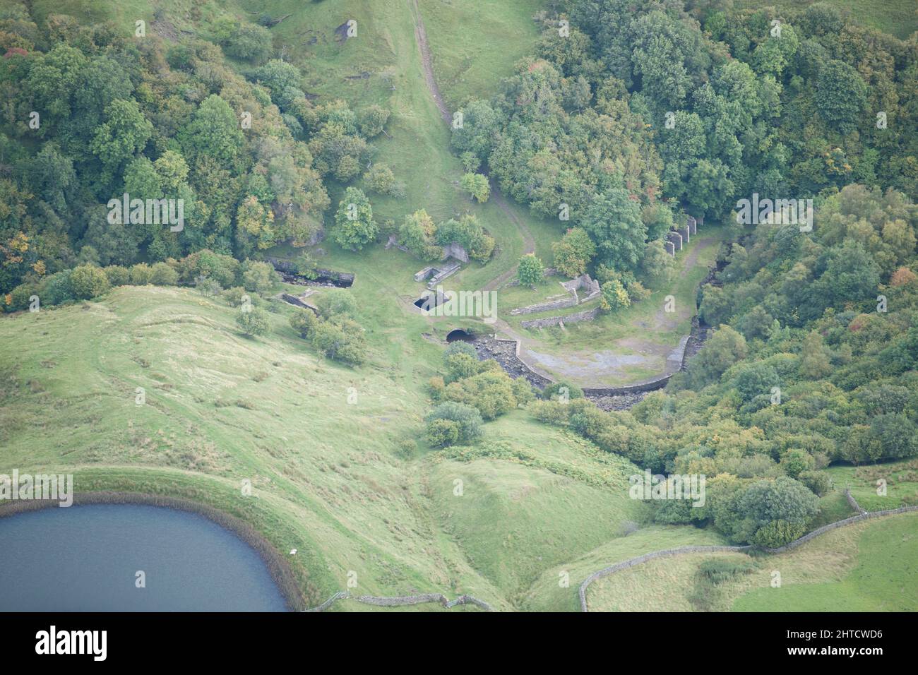 Bleimine und Erzarbeiten mit niedrigem Schlitz, County Durham, 2015. Stockfoto