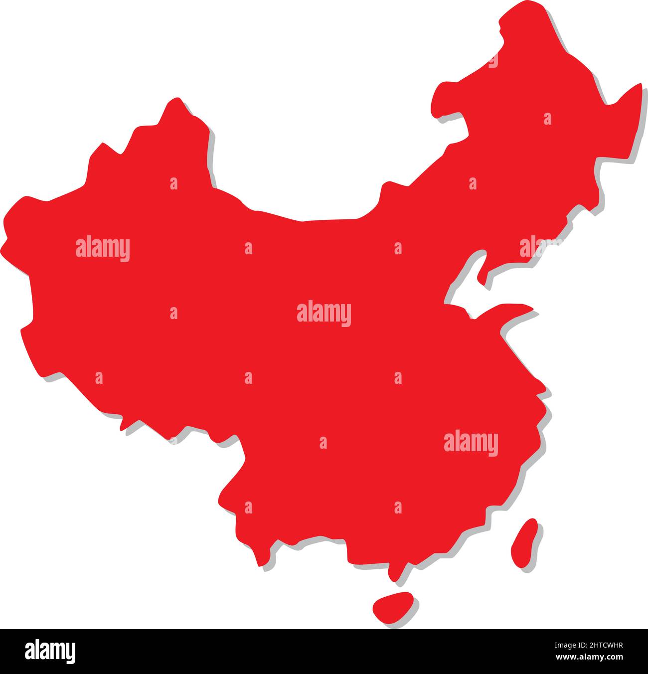 Karte der Volksrepublik China Vektorgrafik Stock Vektor