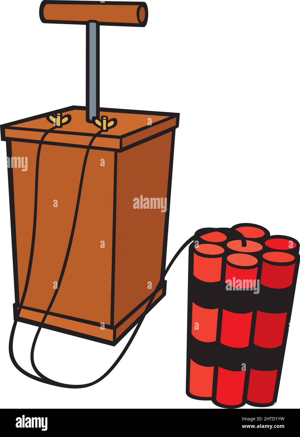 Dynamit-Sticks und Detonator Vektor Illustration Stock Vektor
