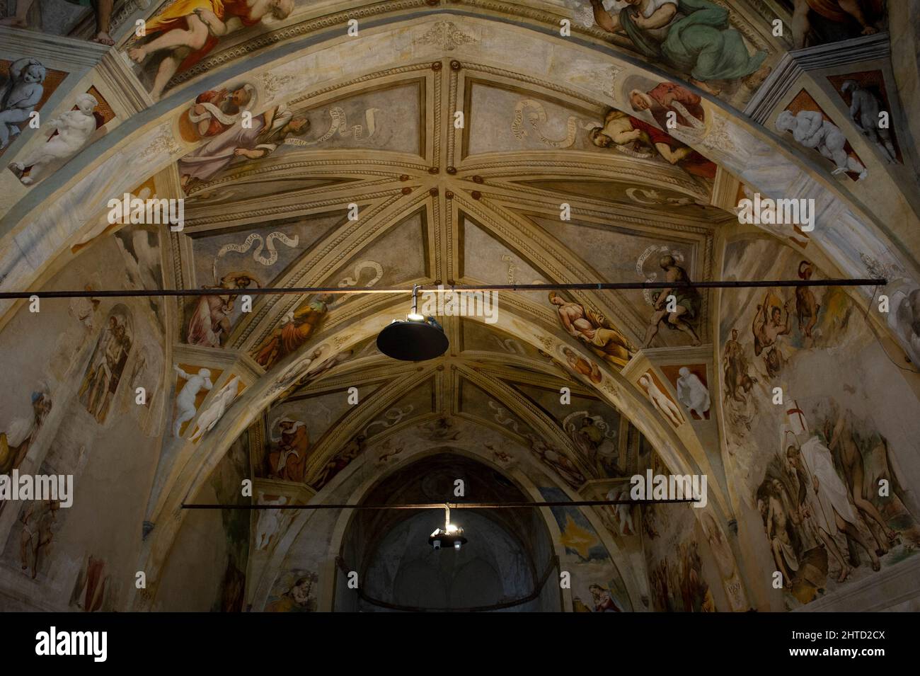 Italien, Lombardei, See Iseo, See Sebino, Pisogne, Santa Maria della Neve, Fresken von Girolamo Romani sagt Romanino im Jahr 1534 Stockfoto