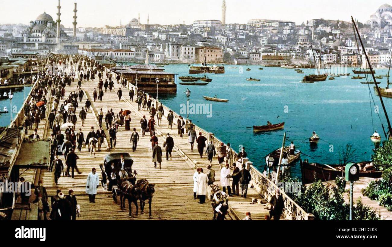 .POSTKARTE VON KONSTANTINOPEL um 1910 der Name änderte sich 1930 in Istanbul. Stockfoto
