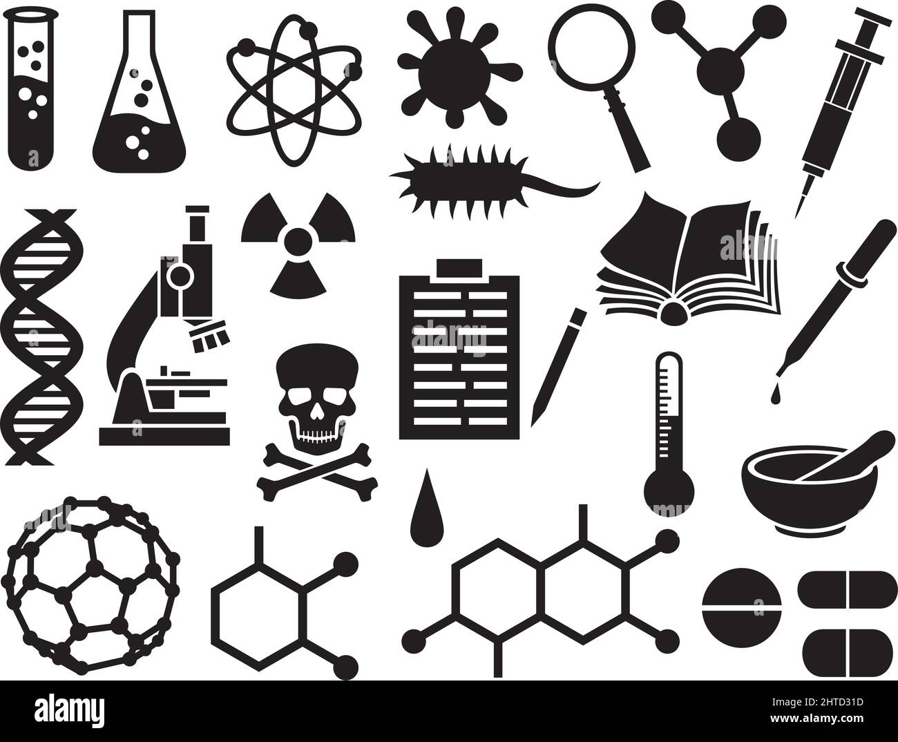 Chemische Symbole setzen Vektordarstellung Stock Vektor