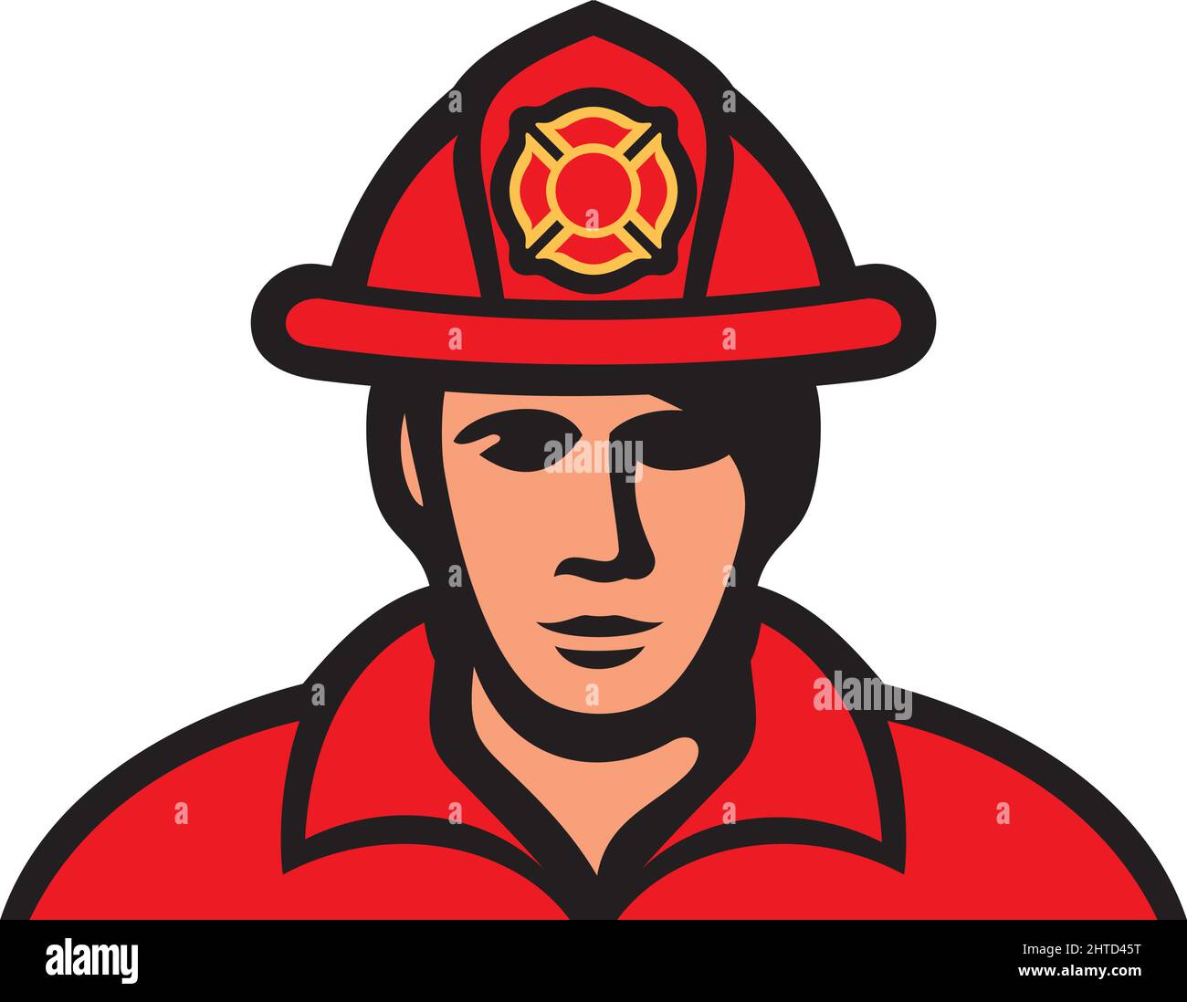 Feuerwehrmann in einheitlicher Vektorgrafik (Feuerwehrmann) Stock Vektor