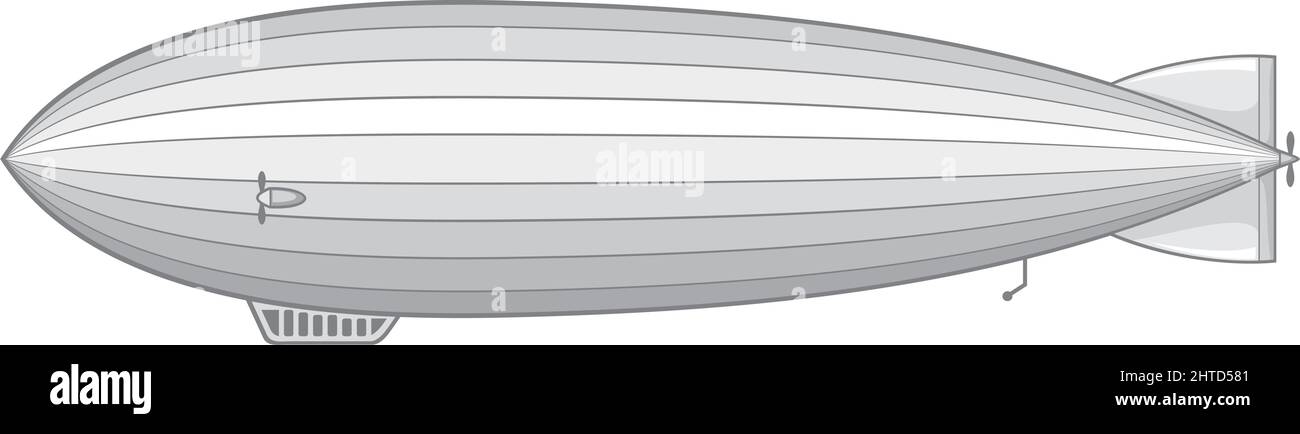 Vektorgrafik fliegender Zeppelin (Luftschiff, Luftschiff) Stock Vektor