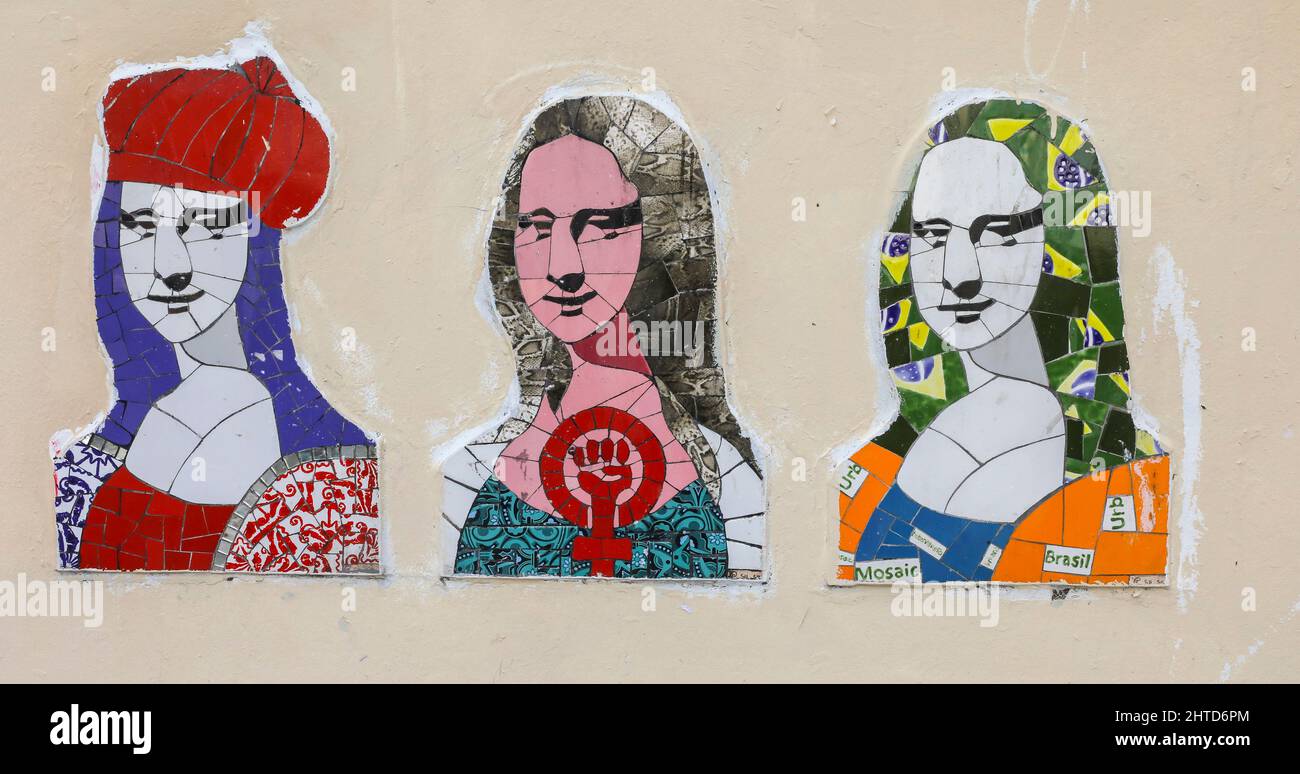 STREET ART IM STADTTEIL BEAUBOURG Stockfoto