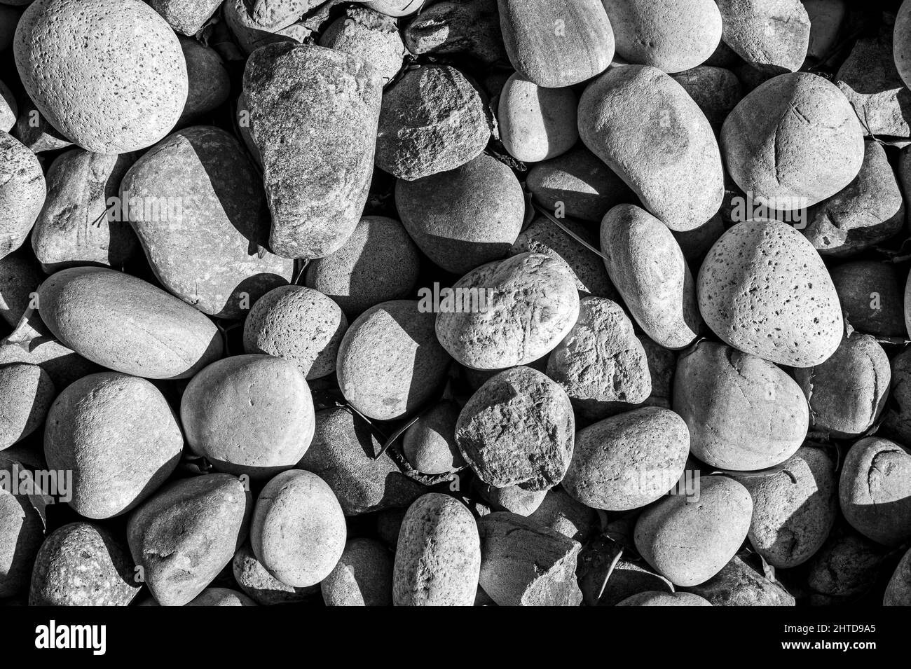 Kieselsteine, Steine, Nahaufnahme. Stockfoto