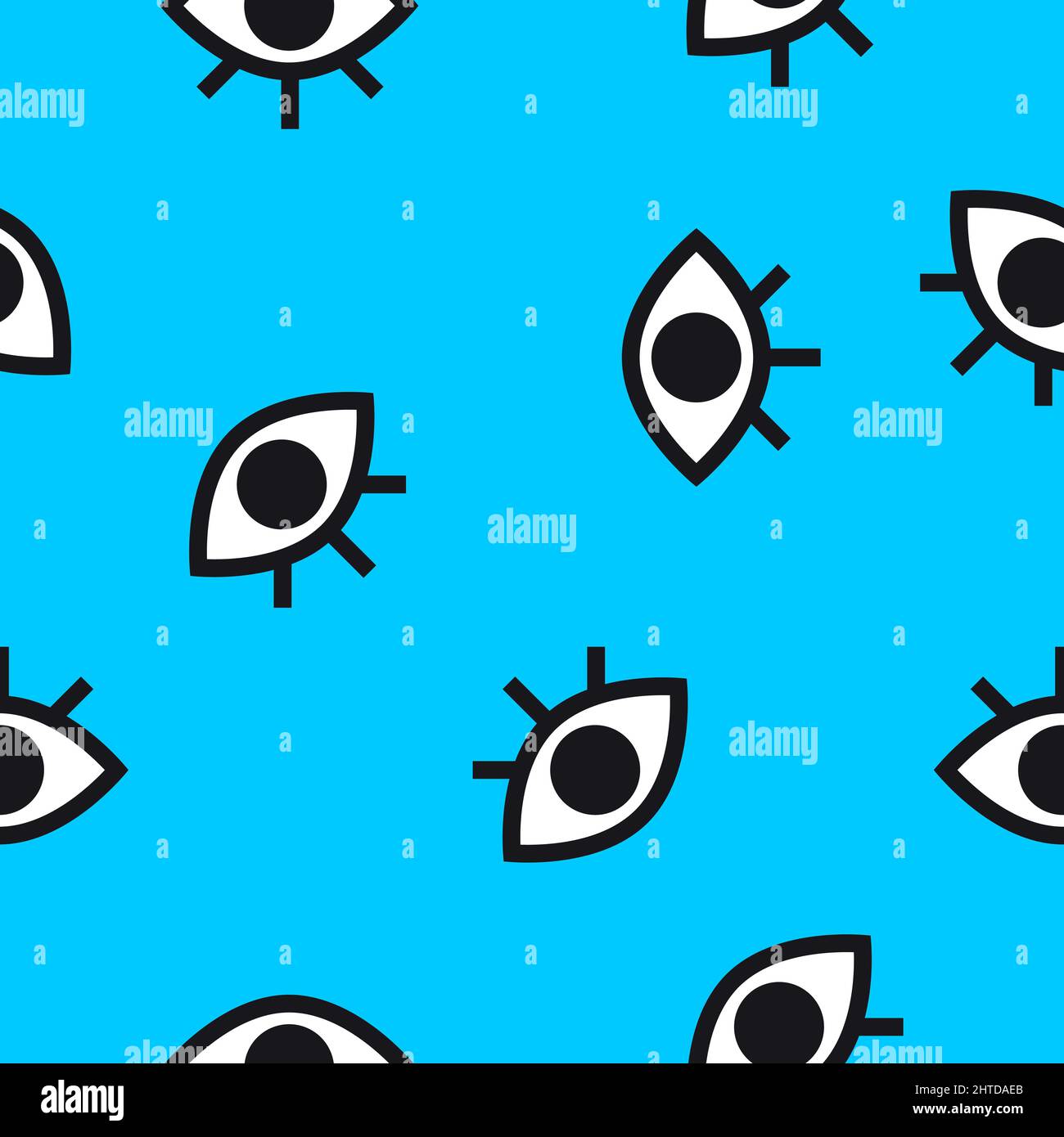 Augen nahtloses Muster für den Druck von Kleidung, Textilien. Vektor-Beauty-Illustration mit weiblichen abstrakten zufallslosen Augen. Hipster moderner Hintergrund Stock Vektor