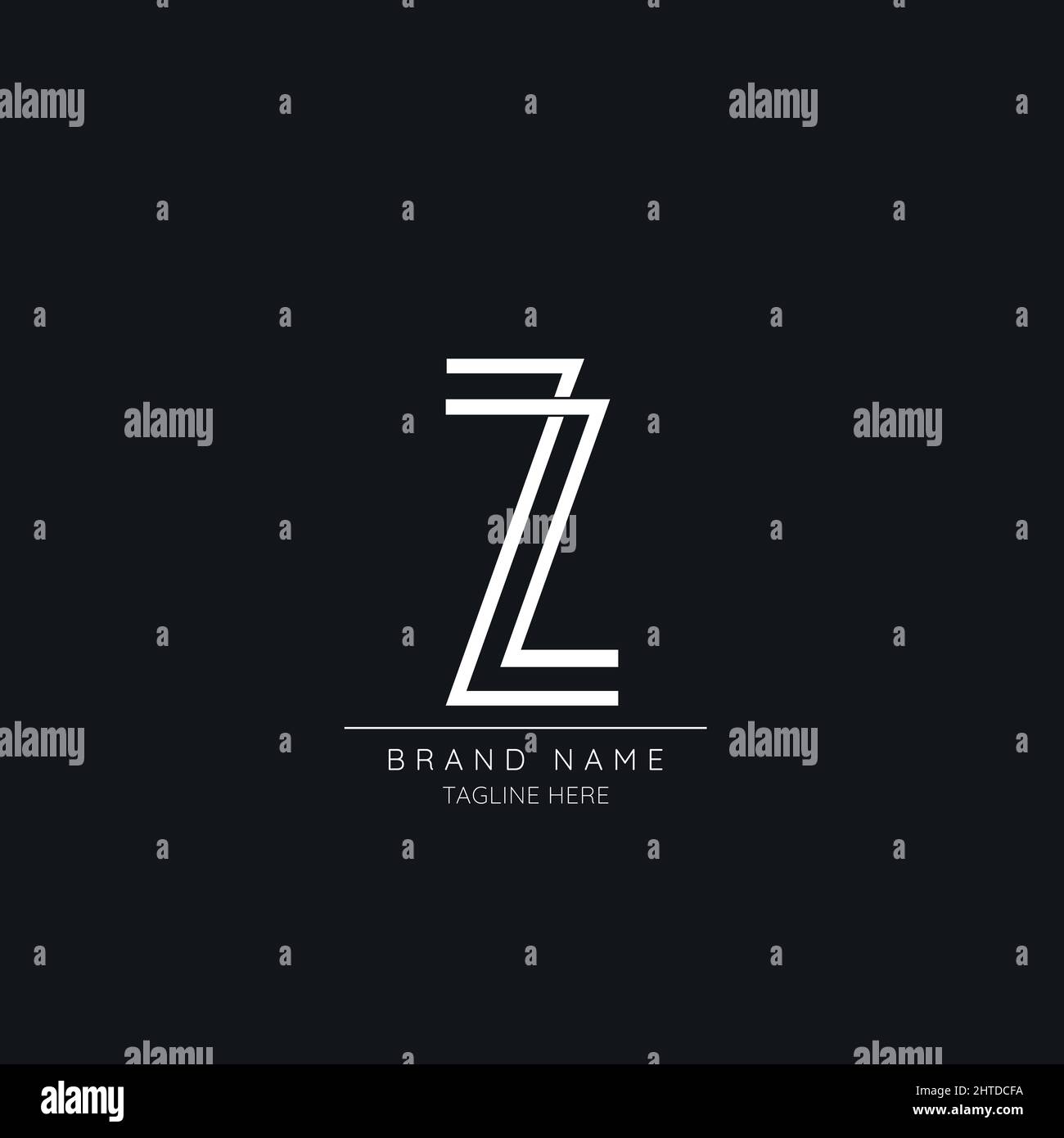 Zeitloses, modernes Logo-Symbol auf Basis der Z-Initiale Stock Vektor