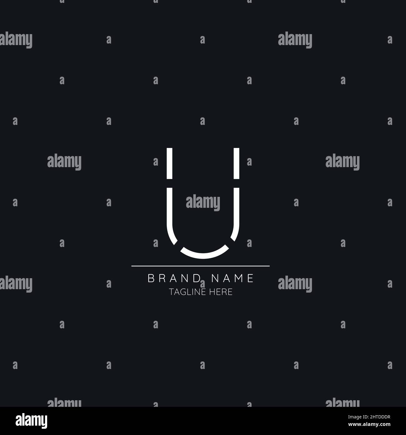 Minimalistisches Design mit U-Logo. Stock Vektor