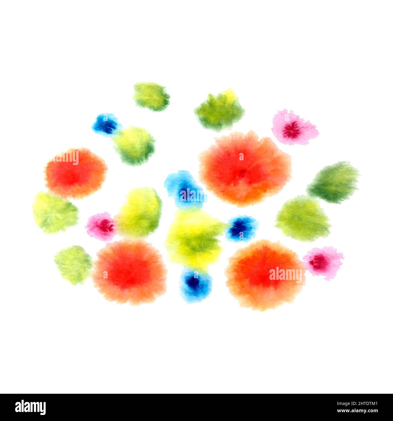 Aquarellflecken auf weißem Hintergrund. Vektorgrafik Stock Vektor