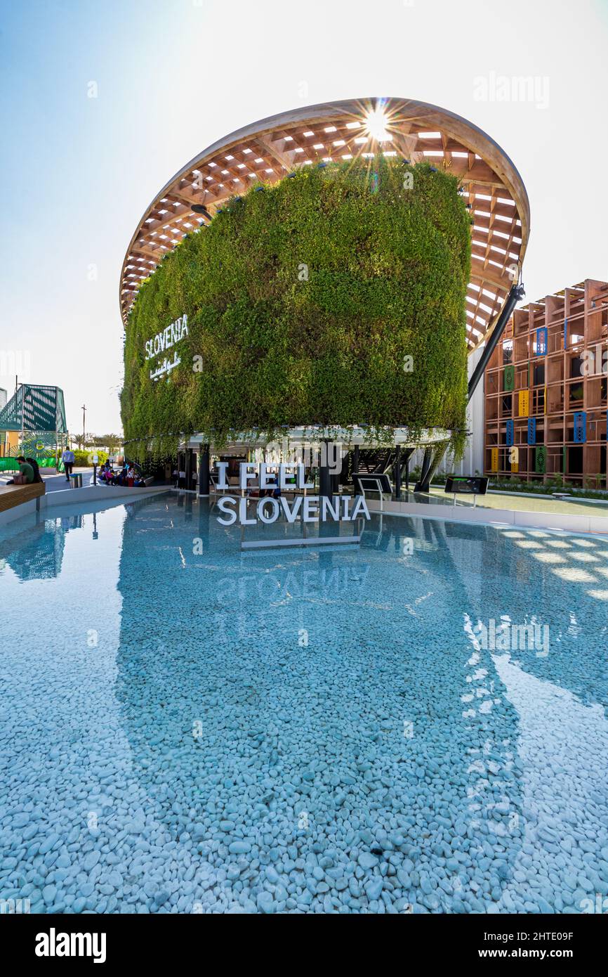 Blick auf Solvenias Pavillon auf der Expo 2020 Dubai. Dubai - VAE. 27 Stockfoto
