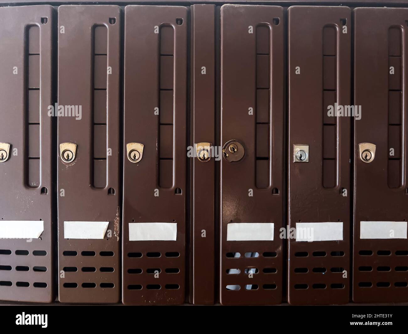 Cluster Mailboxen Stadthaus Gemeinschaft und Apartment Komplex Stockfoto