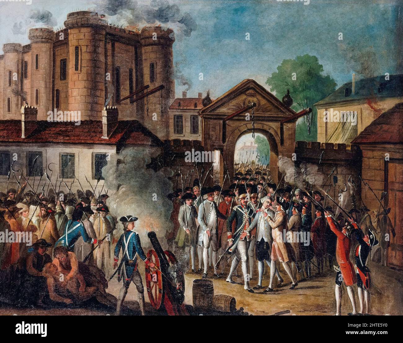 Die Verhaftung des Marquis de Launay beim Sturm auf die Bastille, 14. Juli 1789, Ölgemälde auf Leinwand, 1789-1794 Stockfoto