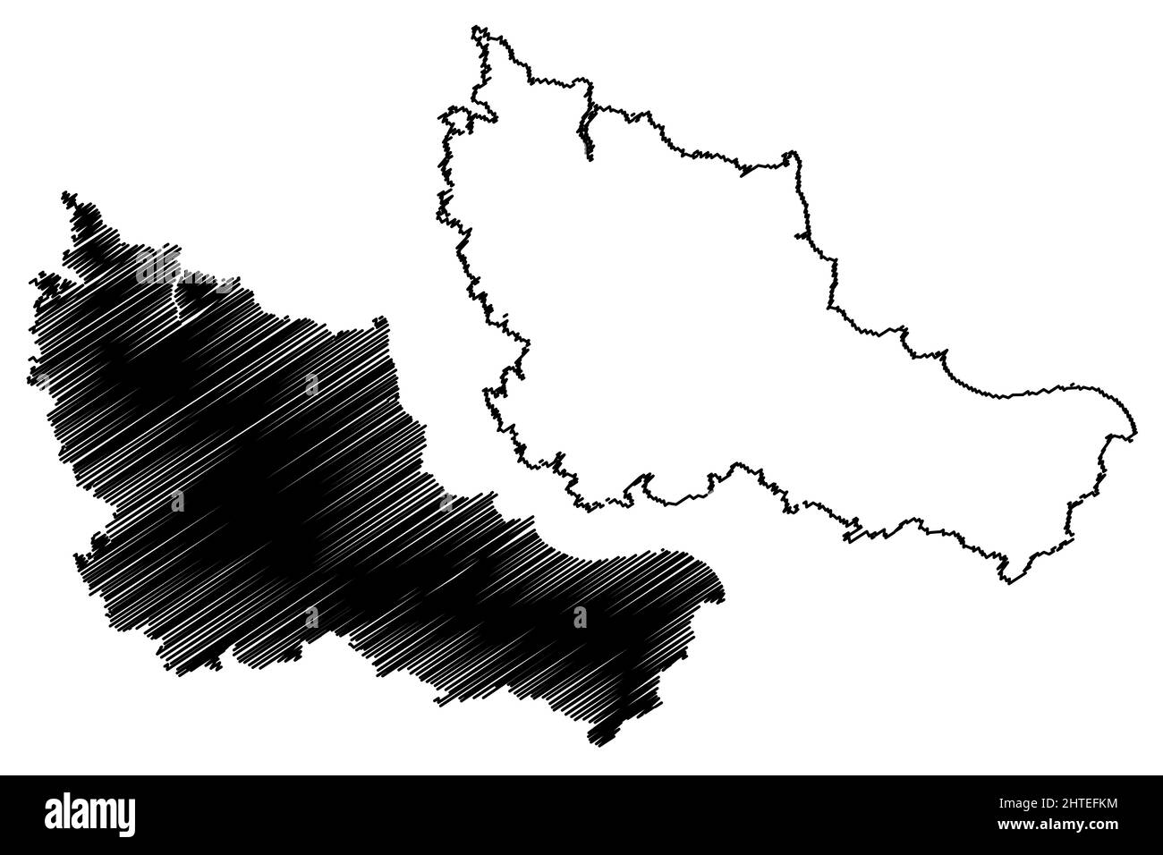 Belle Ile Island (Französische Republik, Frankreich) Kartenvektordarstellung, Skizze Belle Isle, Belle-Ile-en-Mer Karte Stock Vektor