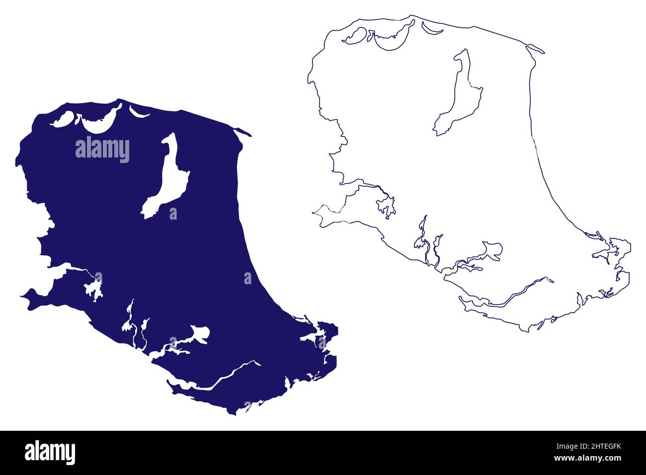 North Caicos Island (Turks- und Caicosinseln, Cenrtal America, Karibische Inseln, Britisches Überseegebiet) Kartenvektordarstellung, Scribble Sketc Stock Vektor