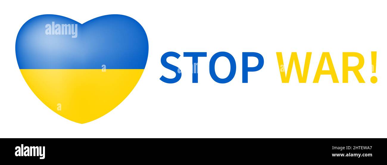 Beenden Sie den Krieg in der Ukraine. Kein Kriegskonzept. Vektorgrafik Stockfoto