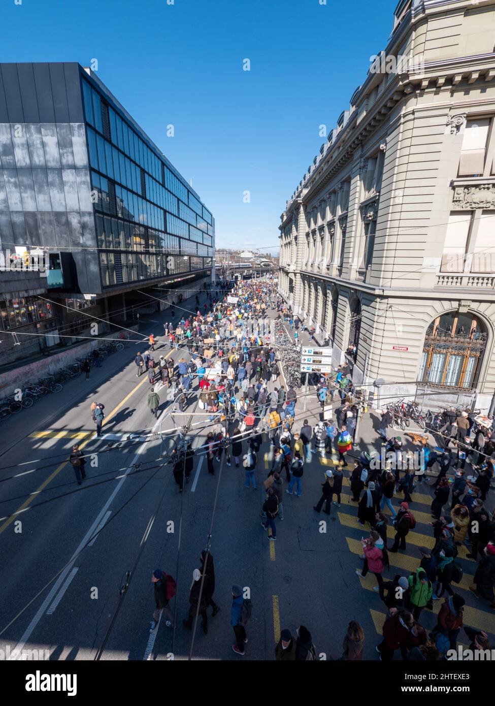 Friedensprotest gegen russische Invasion in der Ukraine Stockfoto