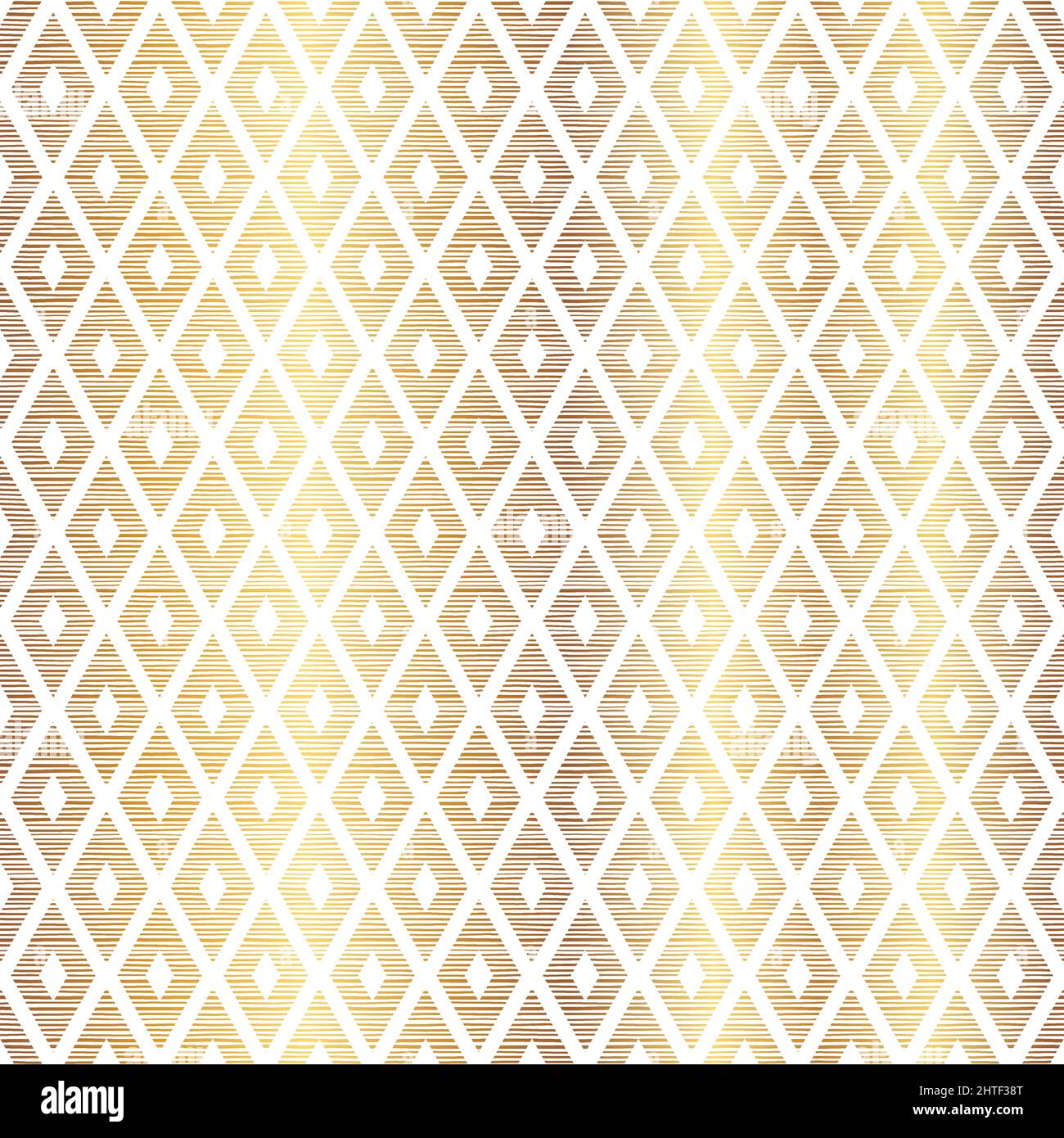 Elegantes Gold Rhombus Nahtloses Musterdesign auf weißem Hintergrund Stock Vektor