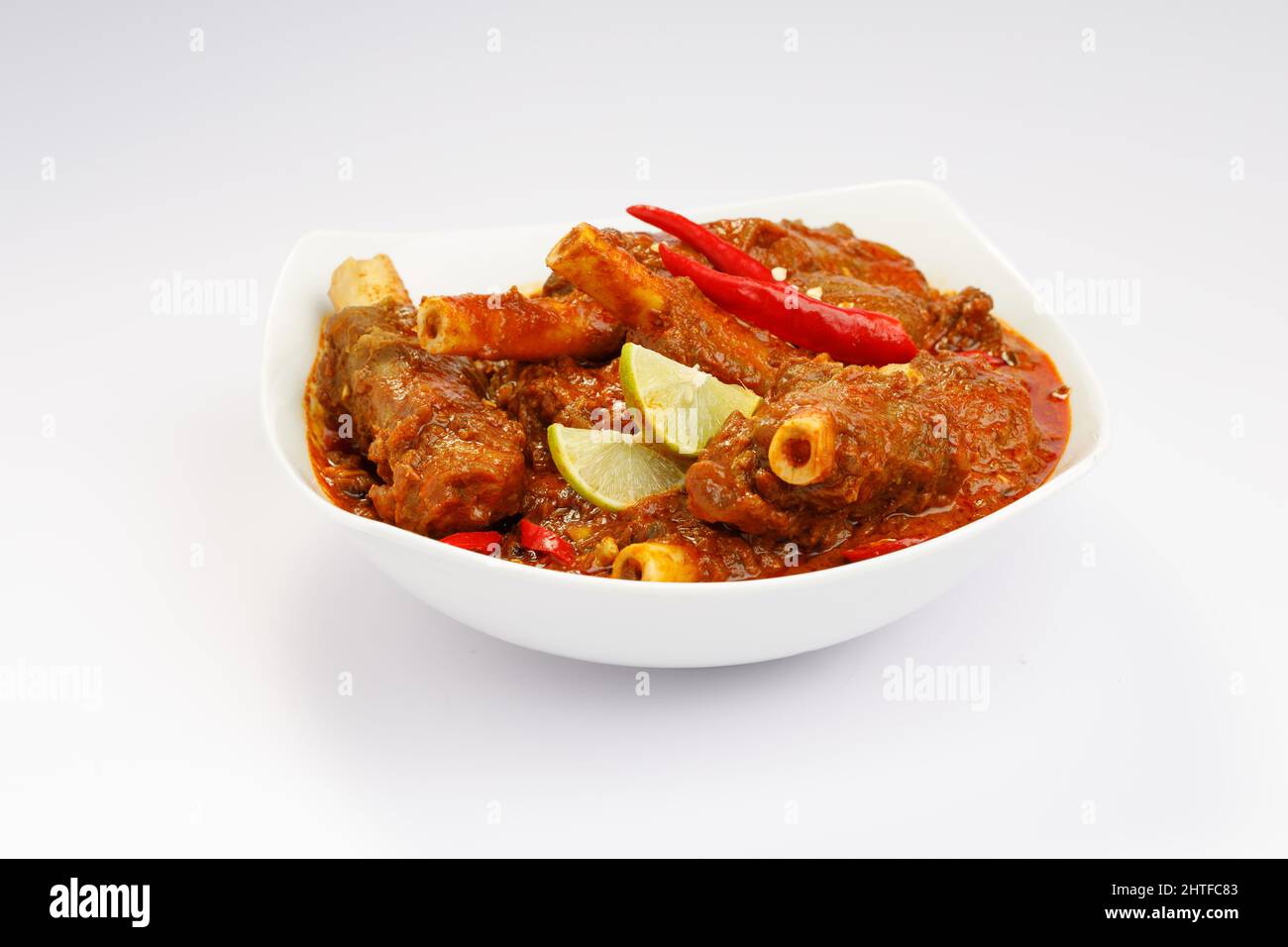 Hammelfleisch-oder Lammfleisch-Cuisine, würzige indische Küche. Stockfoto