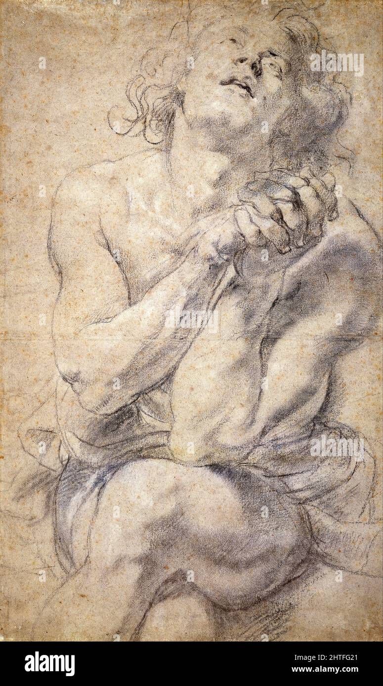Peter Paul Rubens - sitzende männliche Jugend (Studie für Daniel) Stockfoto