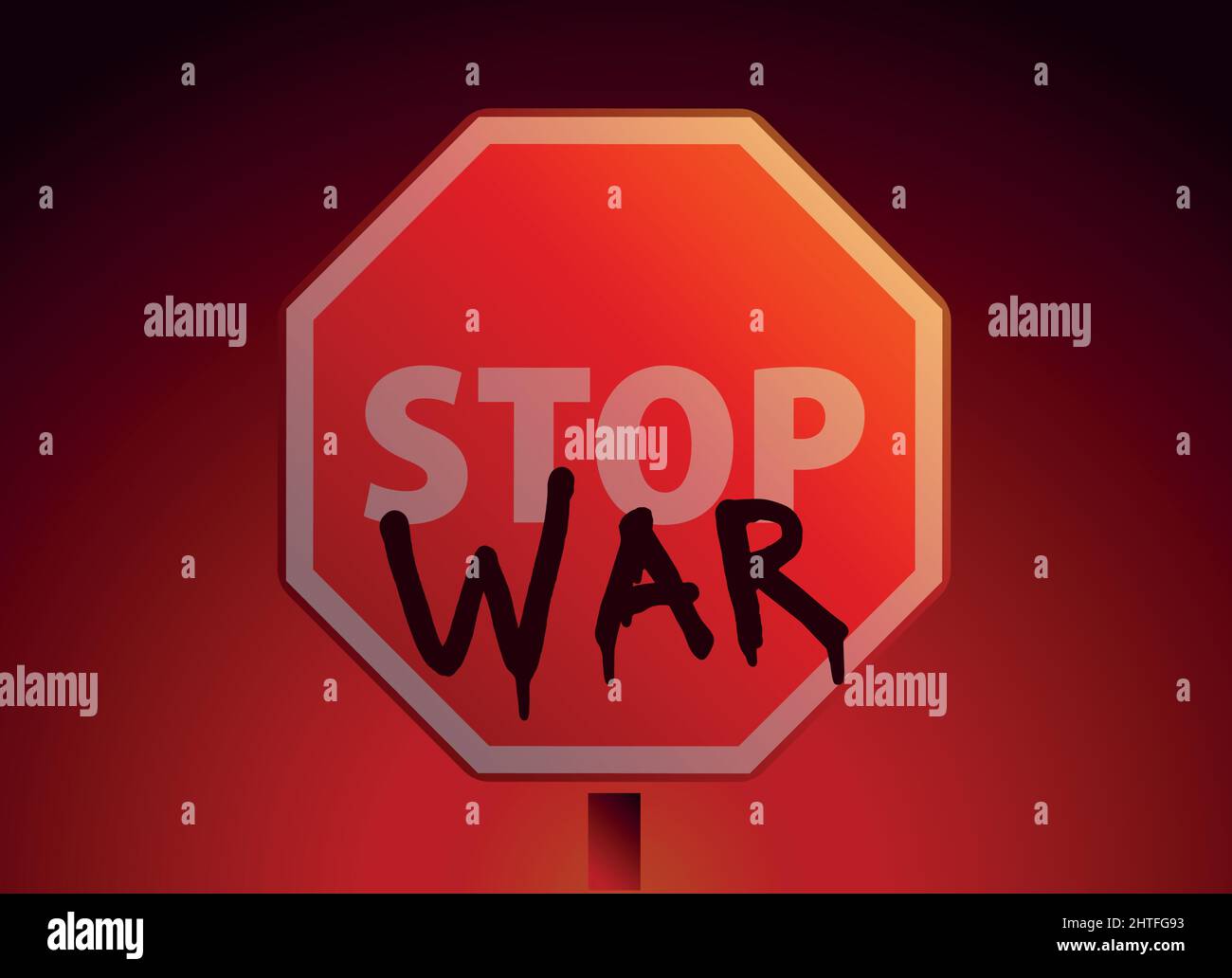 Krieg beenden. Konfrontation. Pazifismus. Zeichen-Symbol, um den Krieg in der Welt zu stoppen. Vektorgrafik Stock Vektor