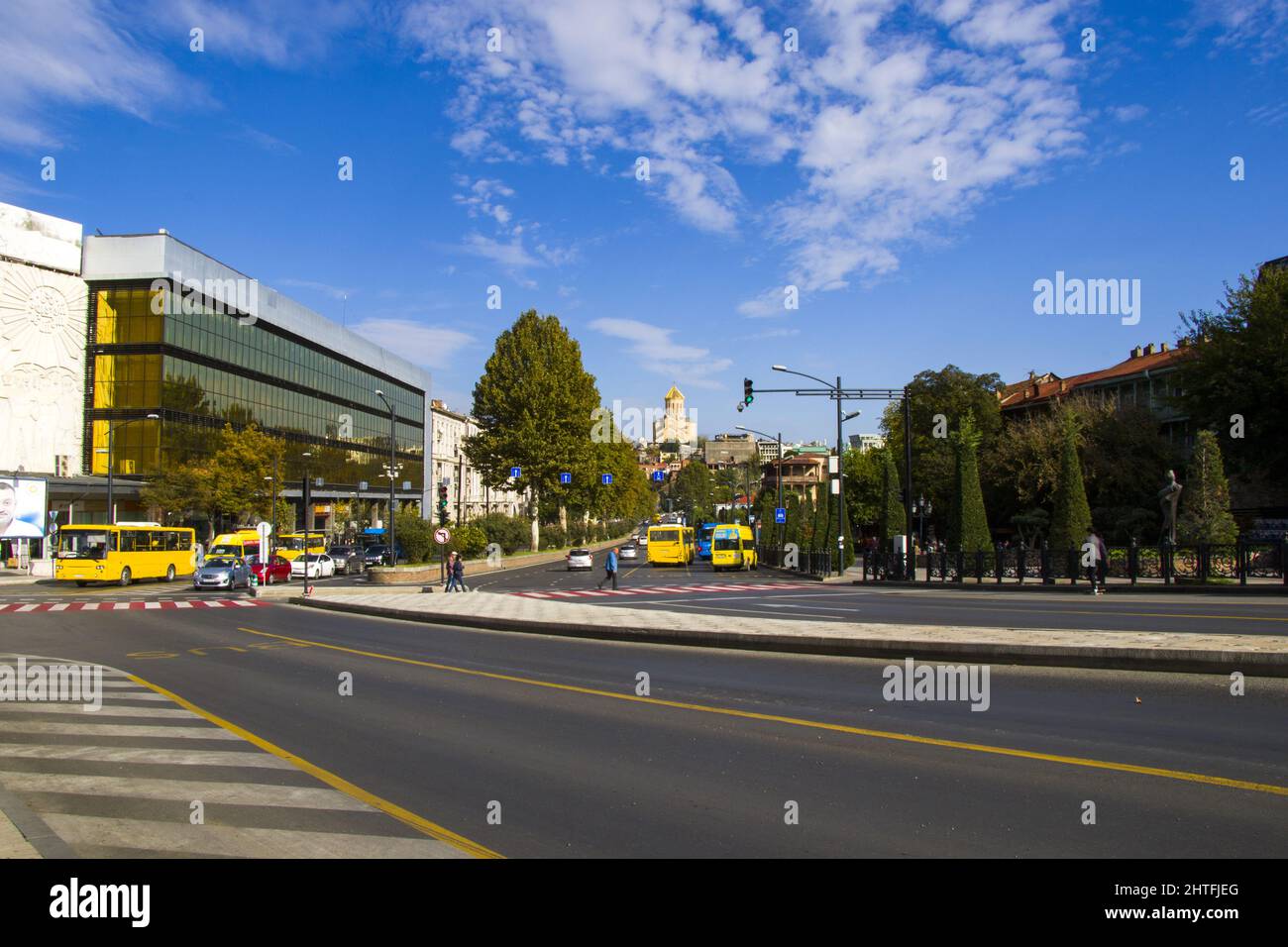 Nahaufnahme der Straßen in Tiflis, Georgien Stockfoto