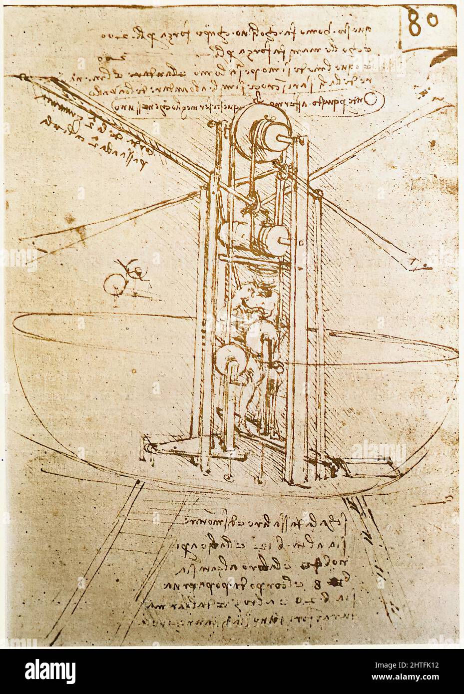 Leonardo Da Vinci - Flugmaschine C 1487 Stockfoto