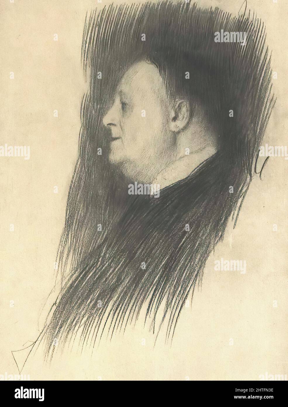 Gustav Klimt - Portrait Mann Auf Der Linken Seite Stockfoto