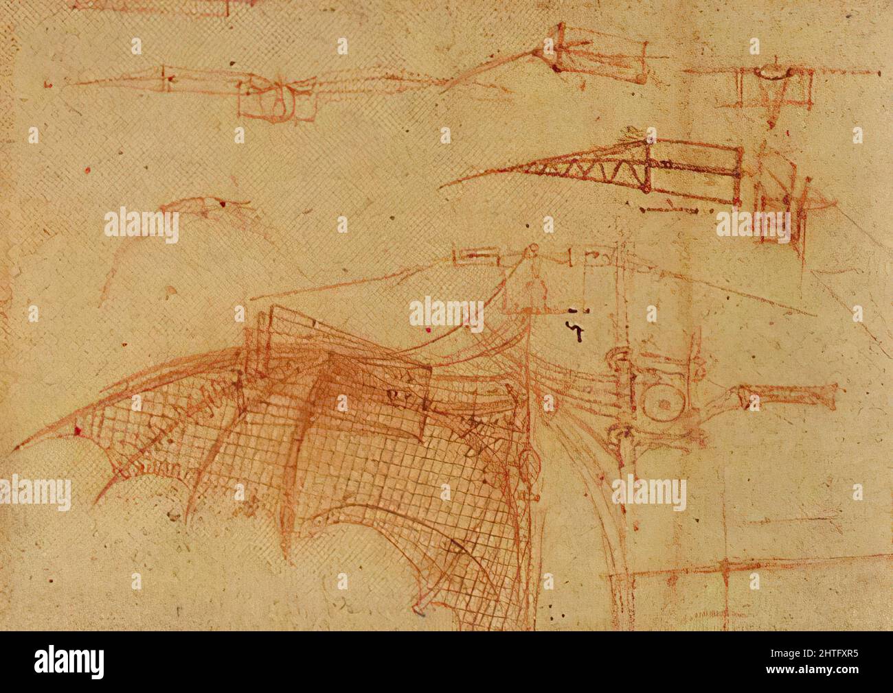 Leonardo Da Vinci - Design-Flugmaschine 1 C 1505 Stockfoto