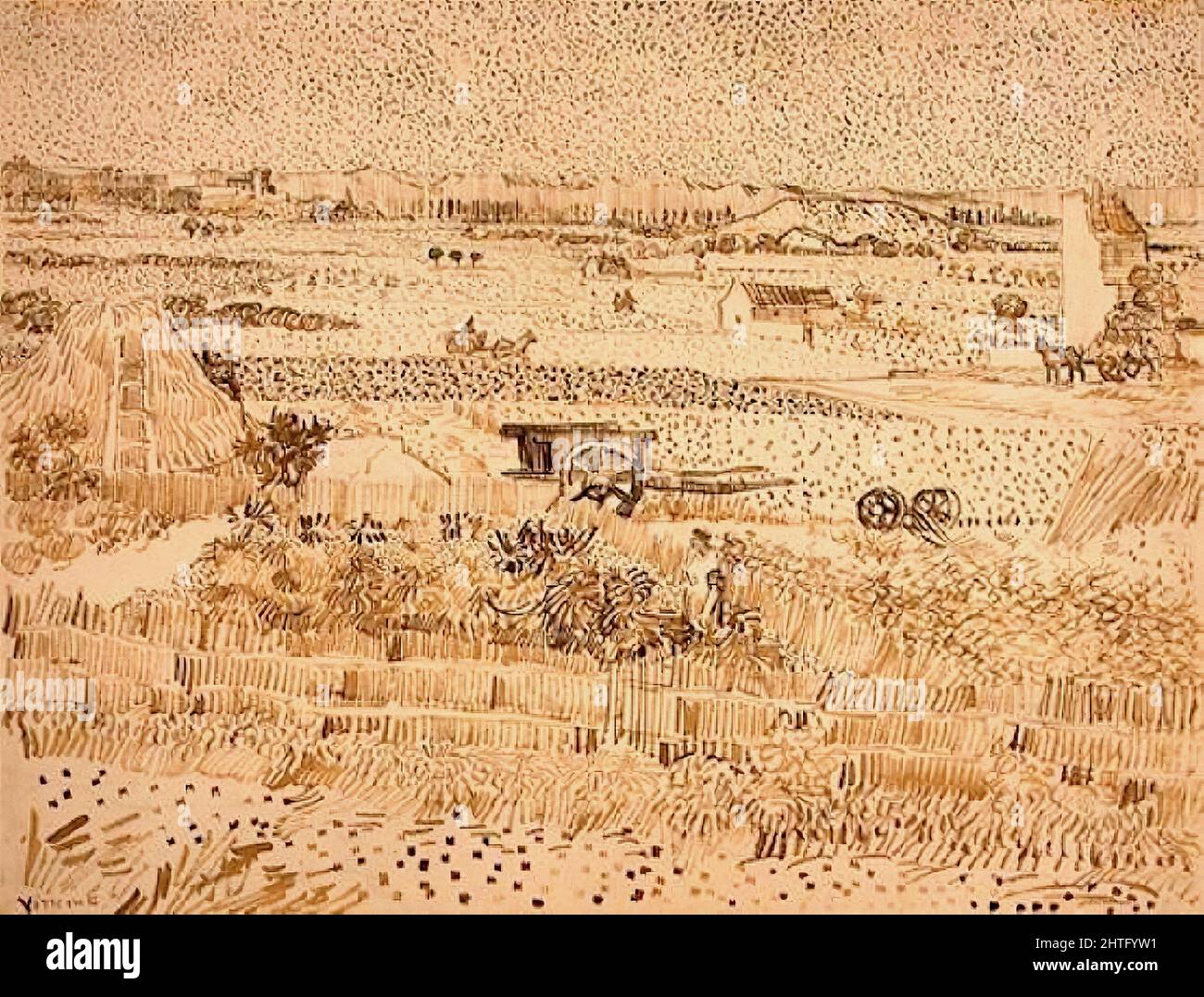 Vincent Van Gogh - Erntelandschaft 1888 Stockfoto