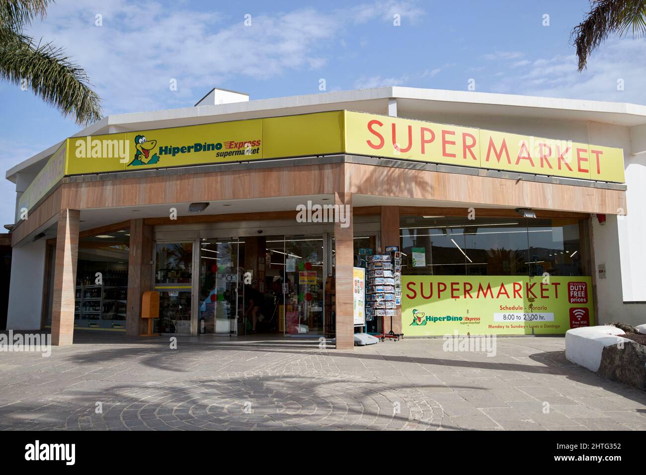 Hiperdino Express Supermarkt playa blanca Lanzarote, kanarische Inseln, spanien Stockfoto