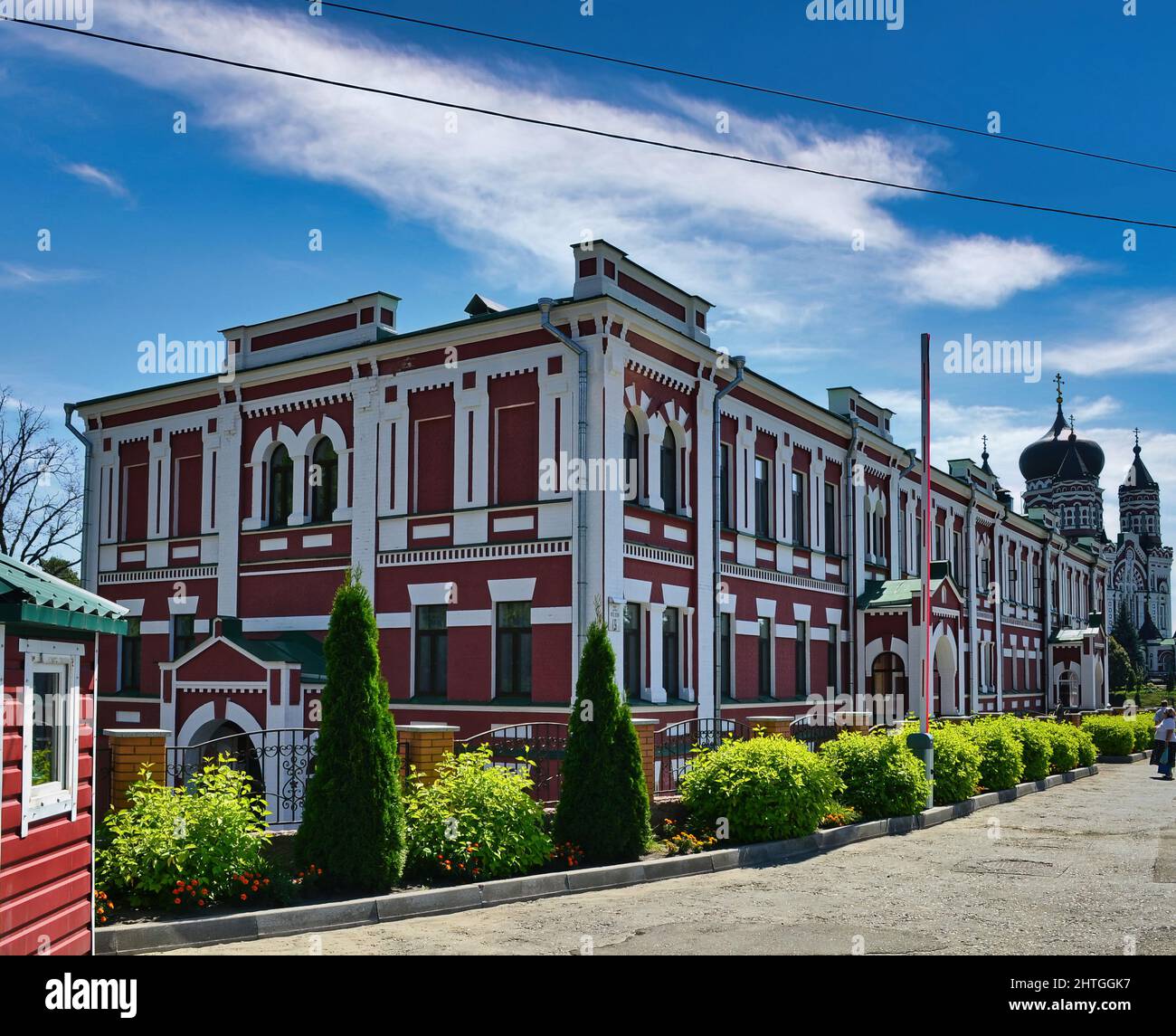 Die schöne orthodoxe Kathedrale von San Pantaleón en Feofaniya Kiew Stockfoto