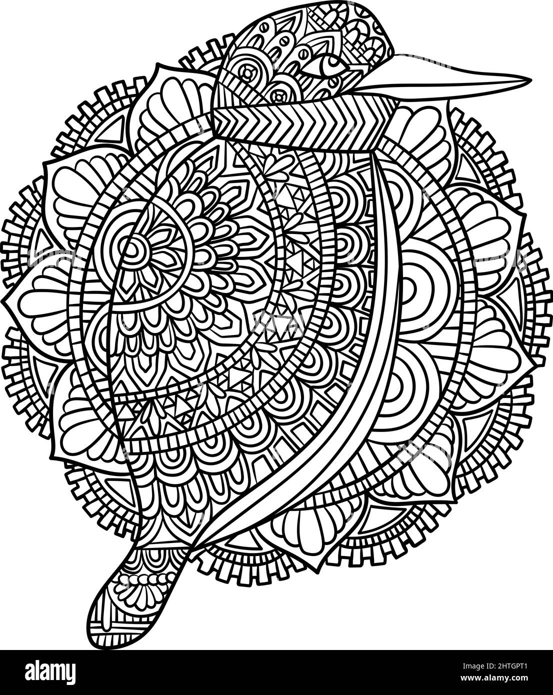 Vogel Mandala Malvorlagen für Erwachsene Stock Vektor