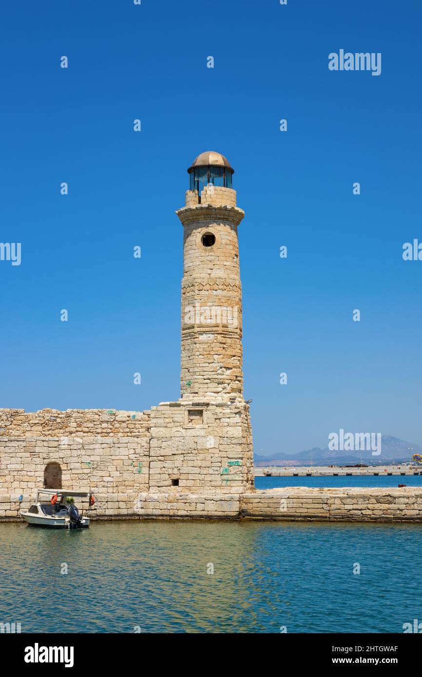 Leuchtturm in Rethymno, Kreta, Griechenland Stockfoto