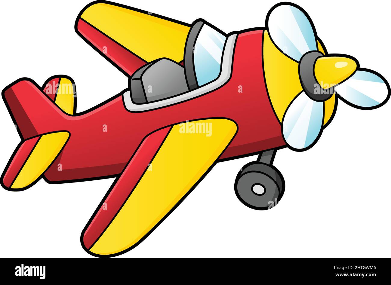 Propeller Flugzeug Cartoon Clipart Illustration Stock-Vektorgrafik - Alamy