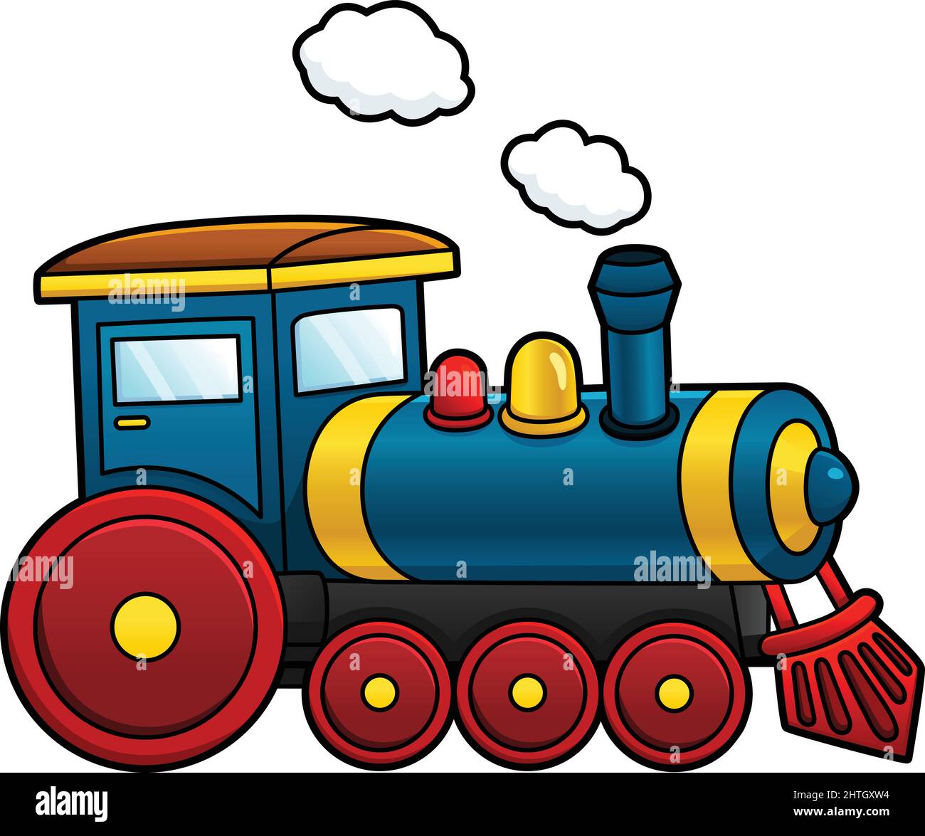 Cartoon Clipart Illustration Für Dampflokomotive Stock Vektor