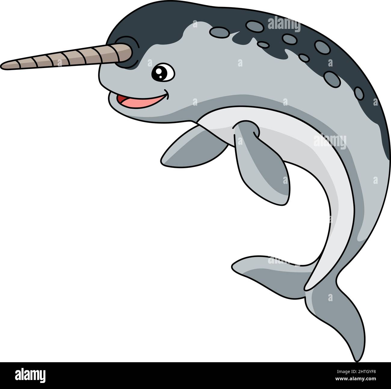 Narwhal Cartoon Farbige Clipart Illustration Stock Vektorgrafik Alamy