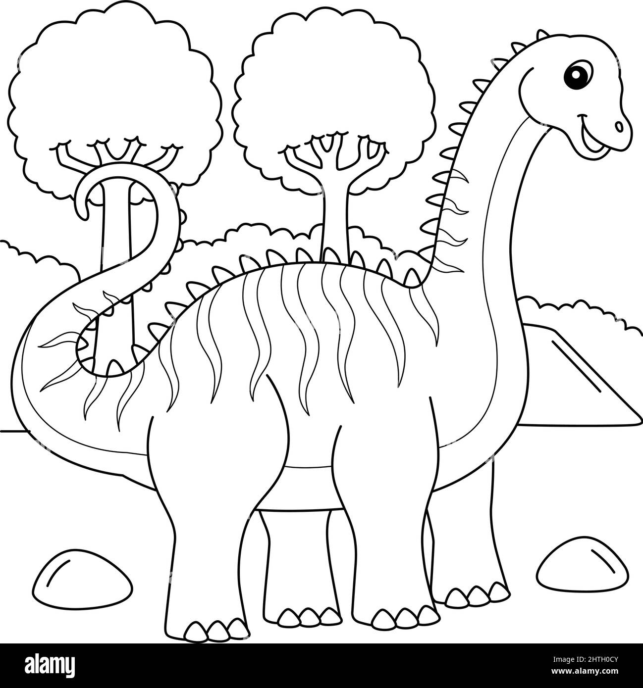 Diplodocus Malseite für Kinder Stock Vektor