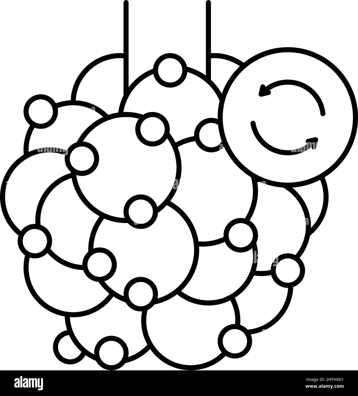 Interstitielle Darstellung der Liniensymbole für Lungenerkrankungen Stock Vektor