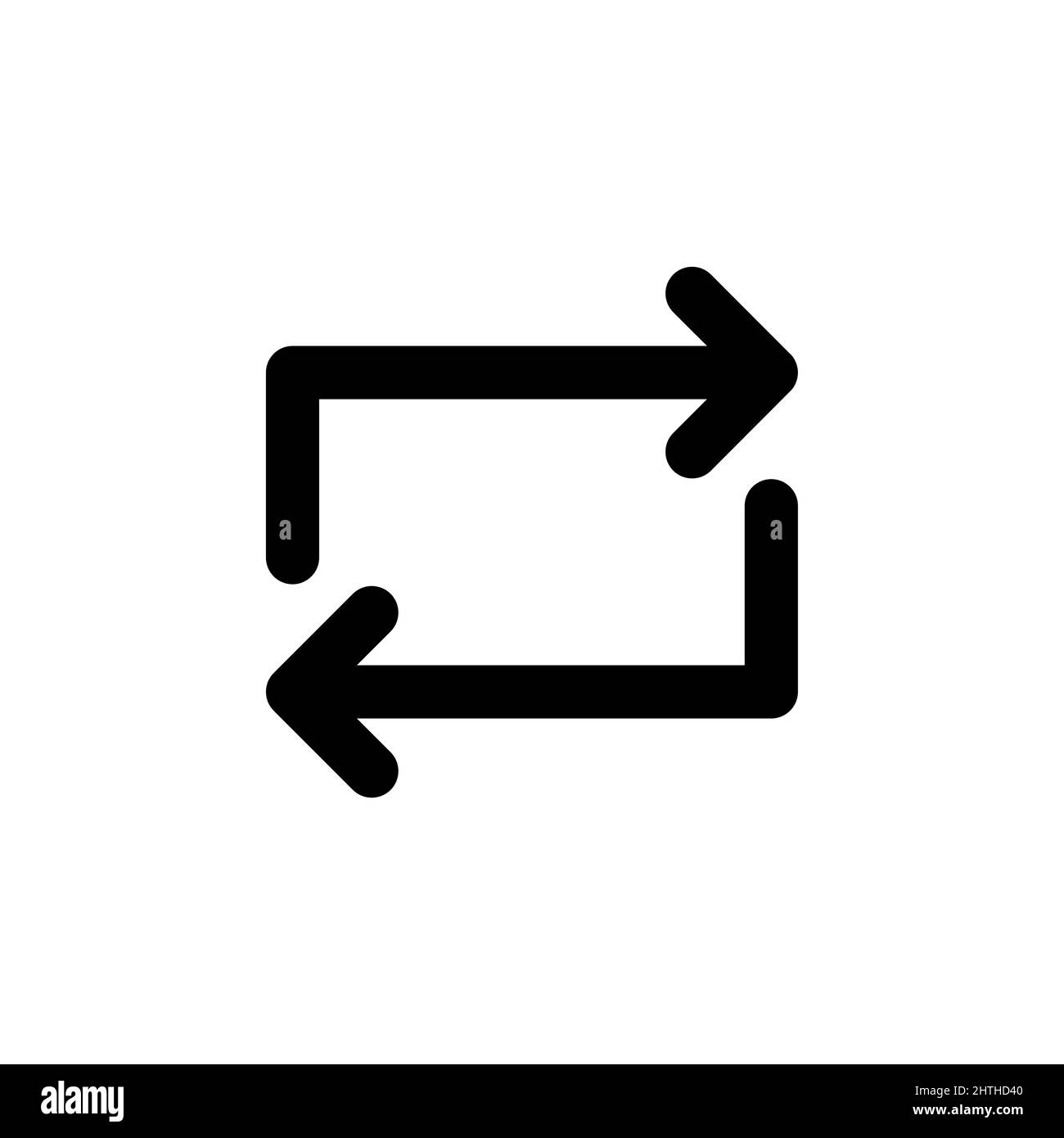 Zwei quadratische Pfeile, einfaches Vektor-Symbol für Web- oder mobile Schnittstellen Stock Vektor