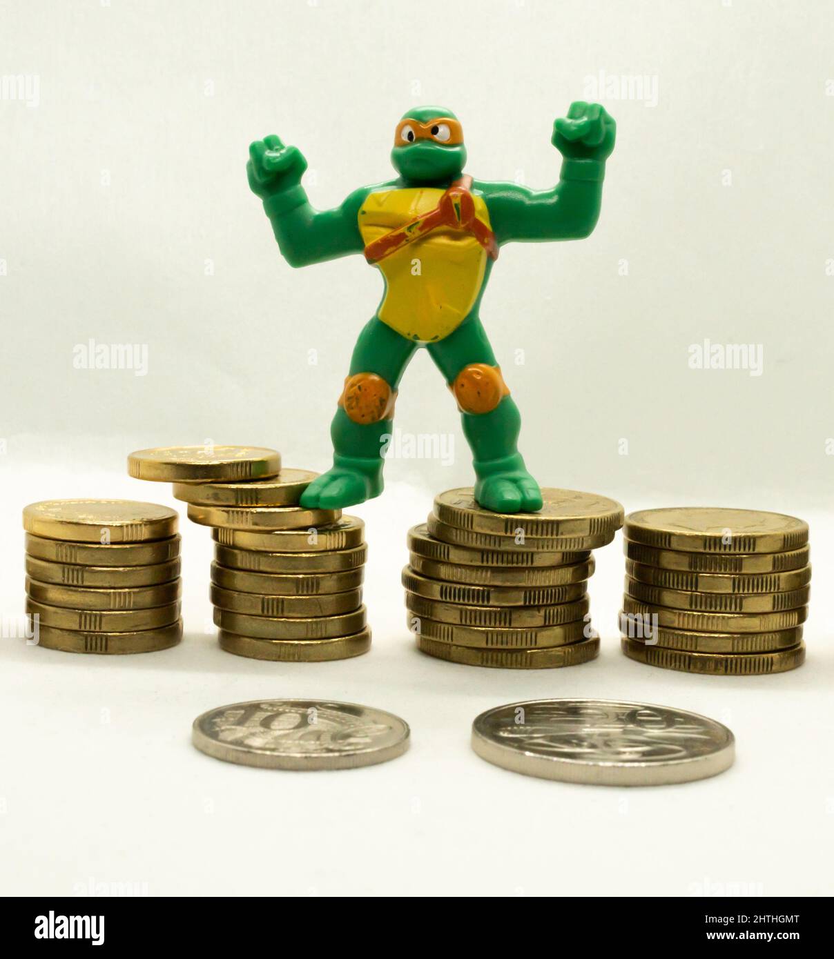 Der Wirtschaftsmarkt wird durch die Kriegskrise beeinflusst Stockfoto