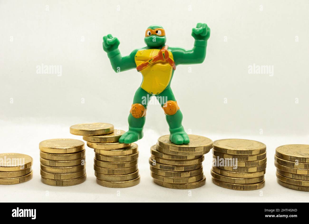 Der Wirtschaftsmarkt wird durch die Kriegskrise beeinflusst Stockfoto