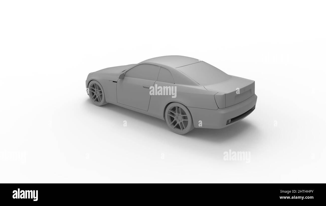 3D Rendering eines Passagier Luxus Limousine Auto Automobil isoliert in weißem Studio Hintergrund Stockfoto
