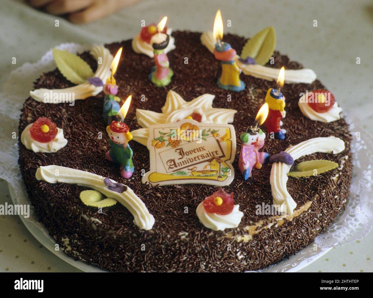 alles Gute zum Geburtstagskuchen Stockfoto