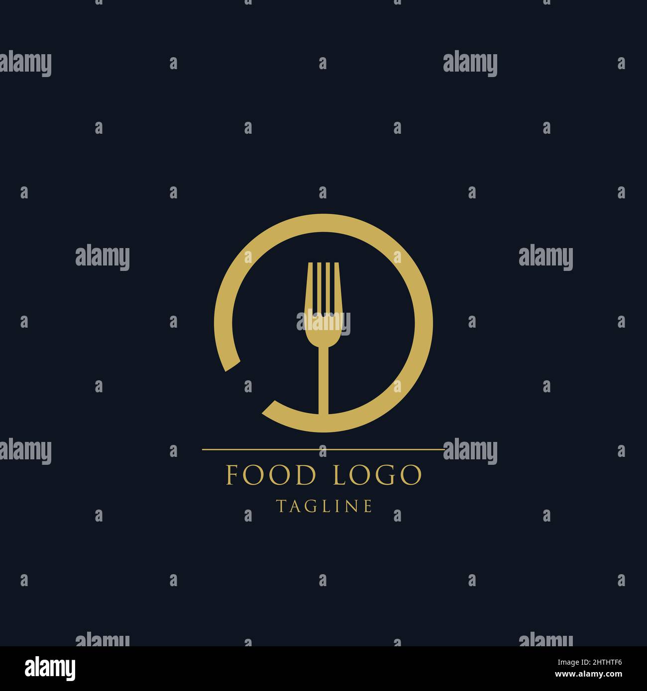 Symbol für das Food-Logo. Etikett für Lebensmittelunternehmen, Lebensmittelgeschäft Vektor Illustration Logo Stock Vektor