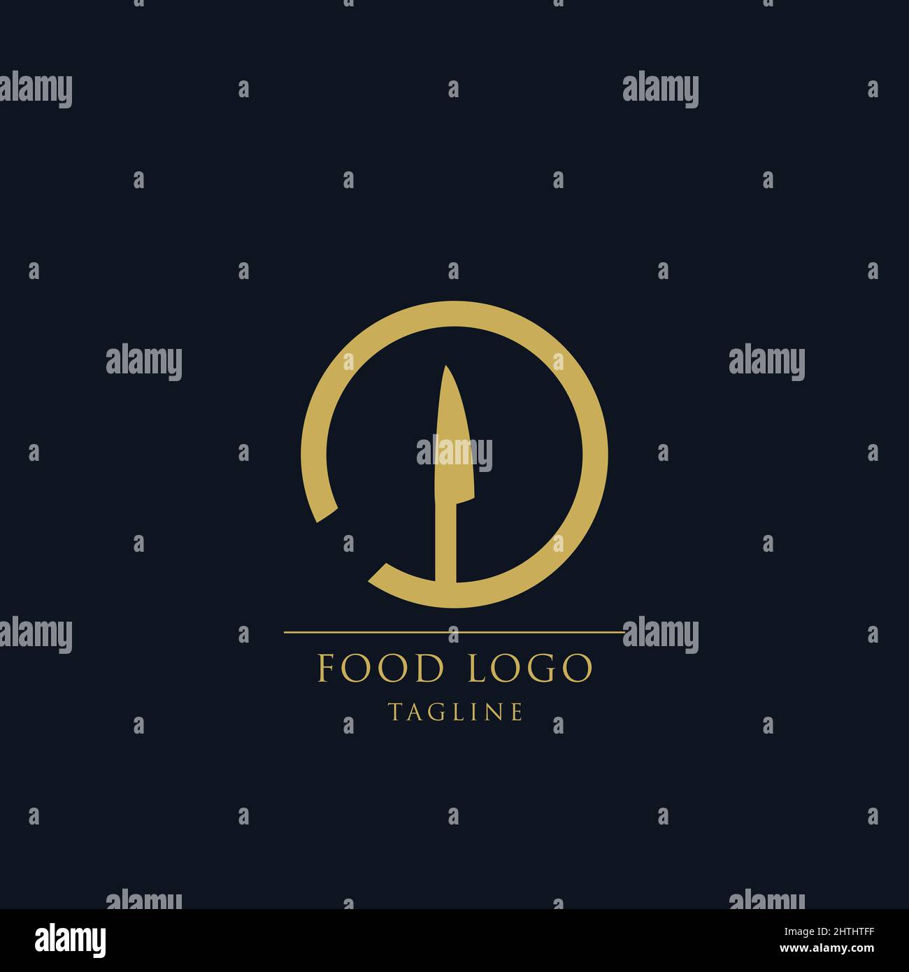 Symbol für das Food-Logo. Etikett für Lebensmittelunternehmen, Lebensmittelgeschäft Vektor Illustration Logo Stock Vektor