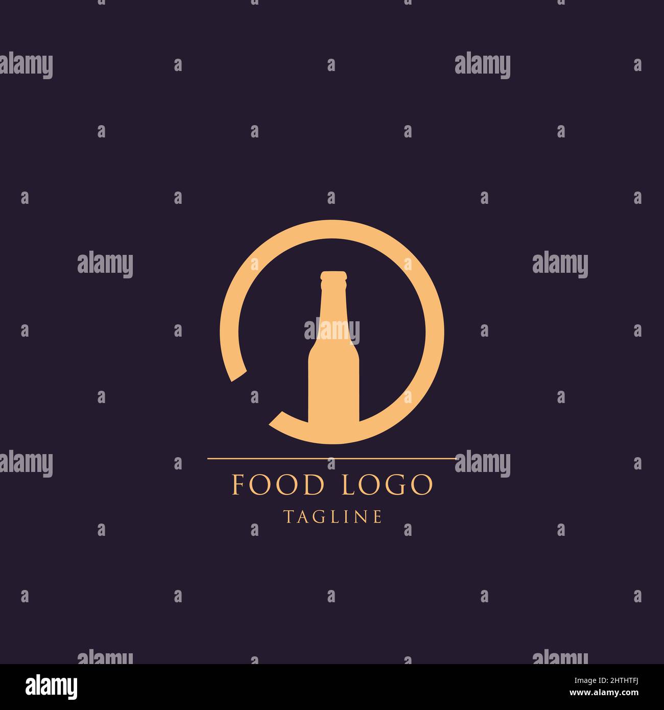 Symbol für das Food-Logo. Etikett für Lebensmittelunternehmen, Lebensmittelgeschäft Vektor Illustration Logo Stock Vektor